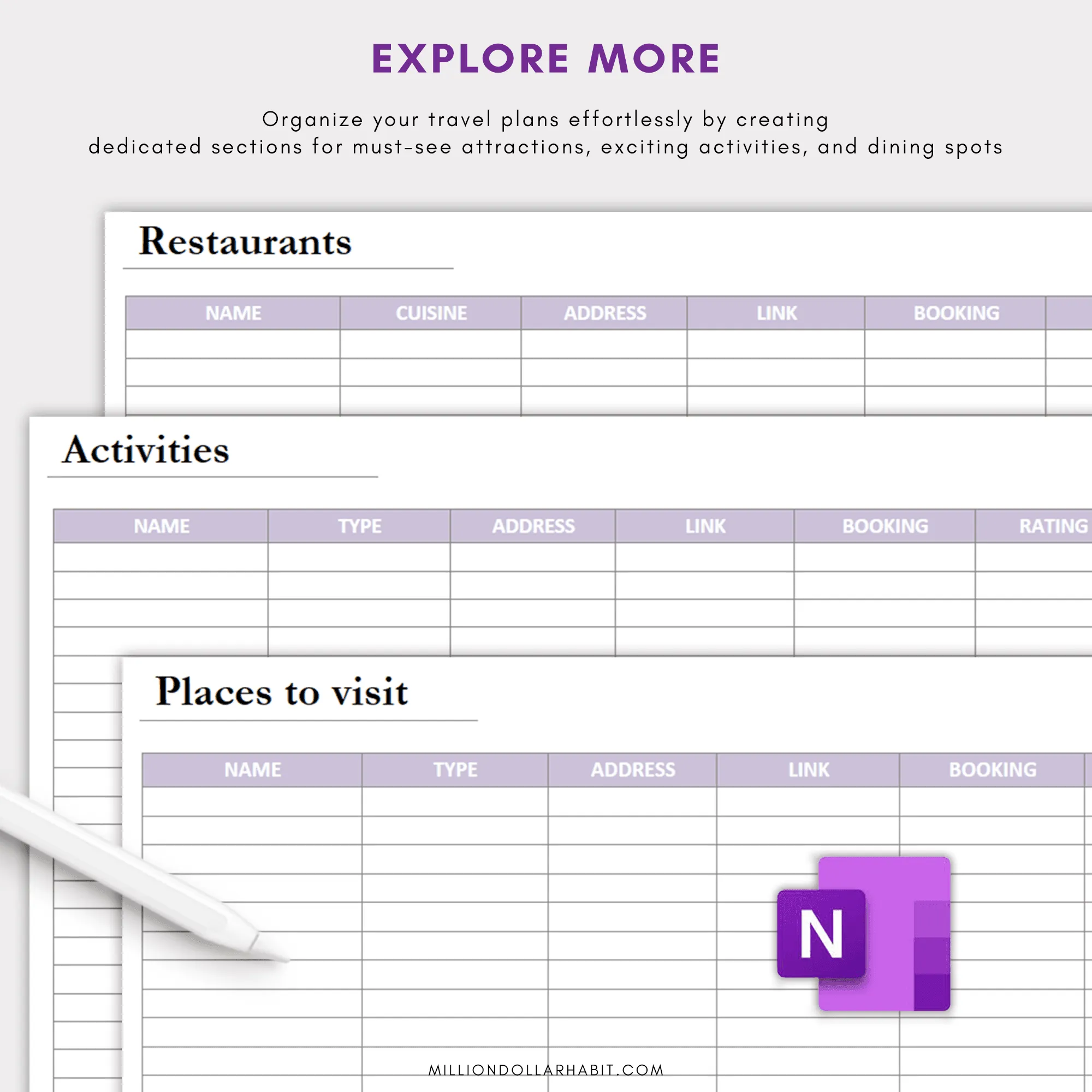 OneNote Travel Planner — image 5 of 8