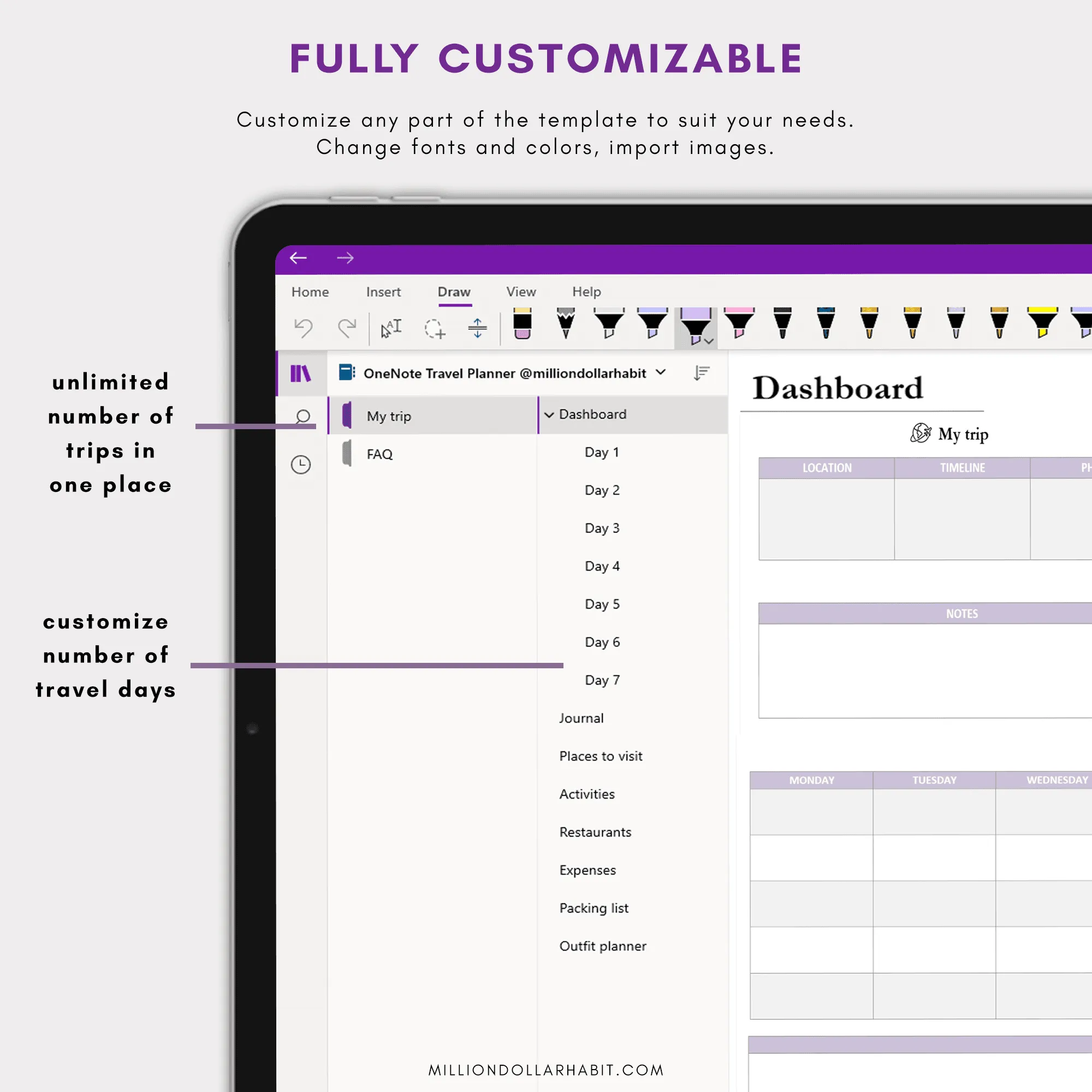 OneNote Travel Planner — image 2 of 8