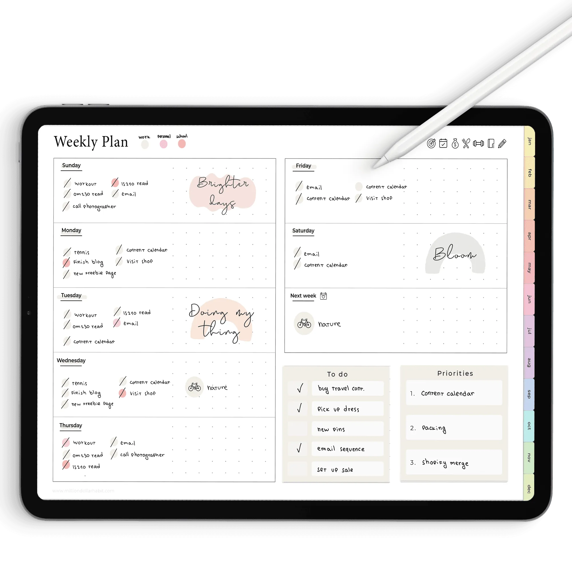 Free Life Planner on iPad