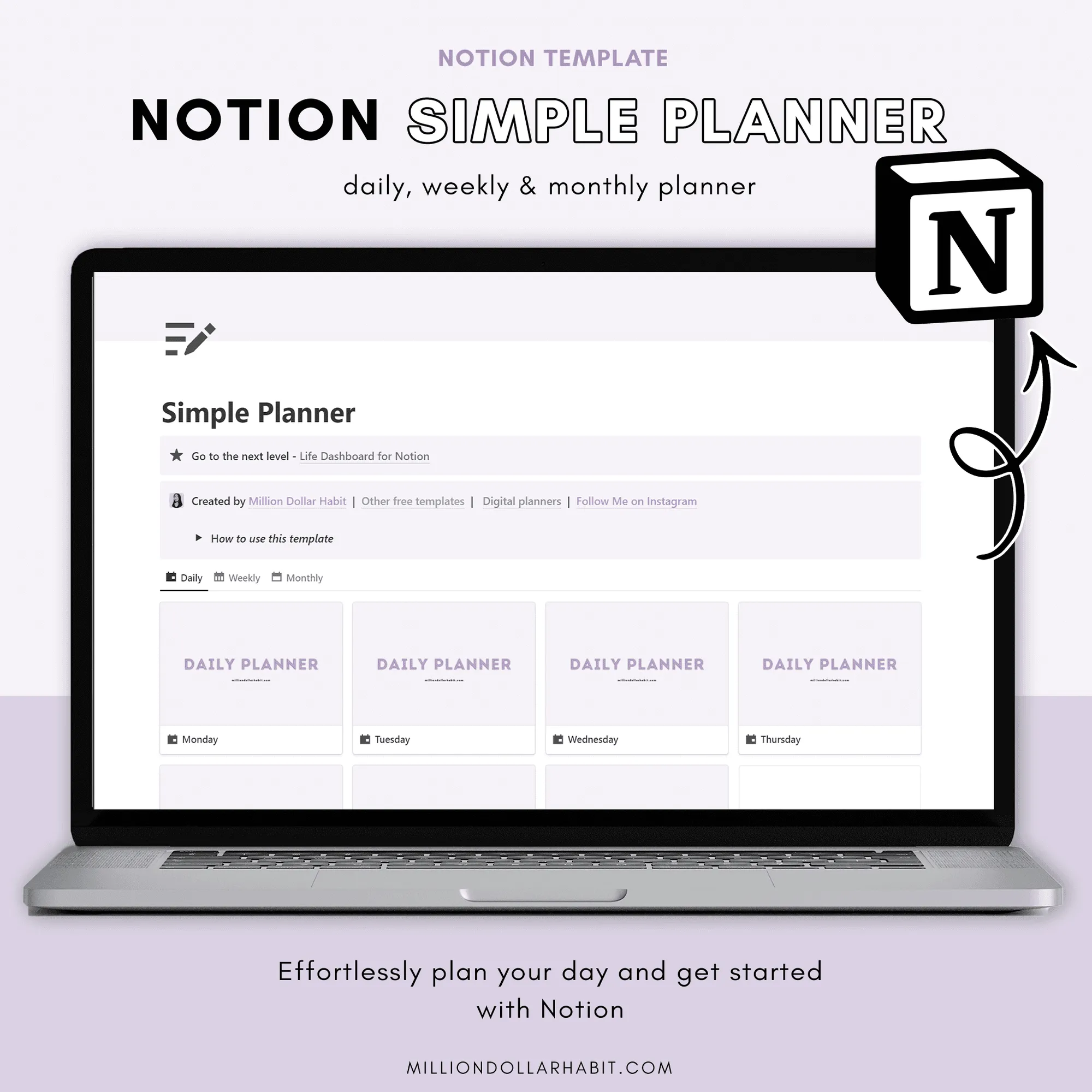 Daily, weekly, monthly planner